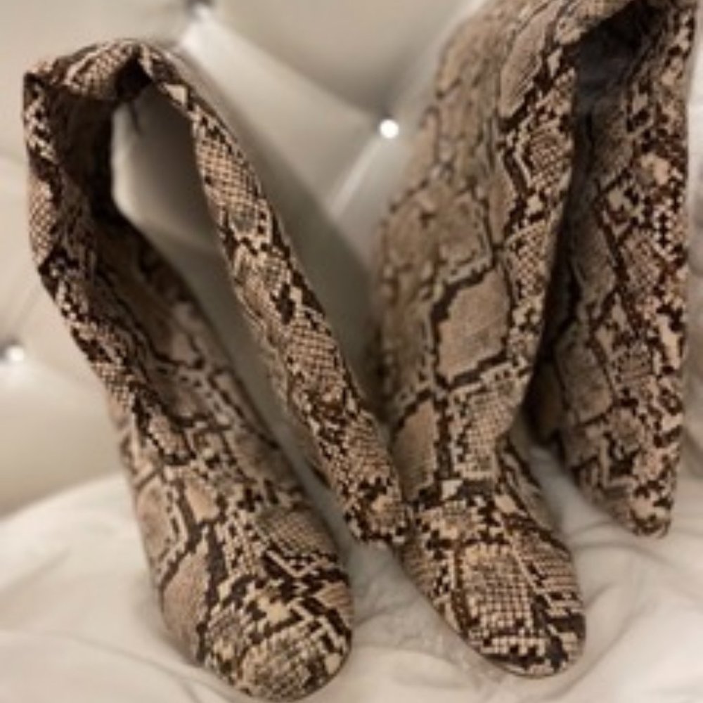 Snake Skin High leg boots